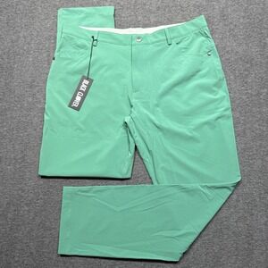 Black Clover Jack Slack Mens 36x31 Jade Green Golf Performance Stretch Chino NWT